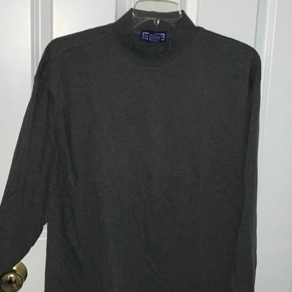 Men’s Saville Row Mock Turtleneck. Gray Large